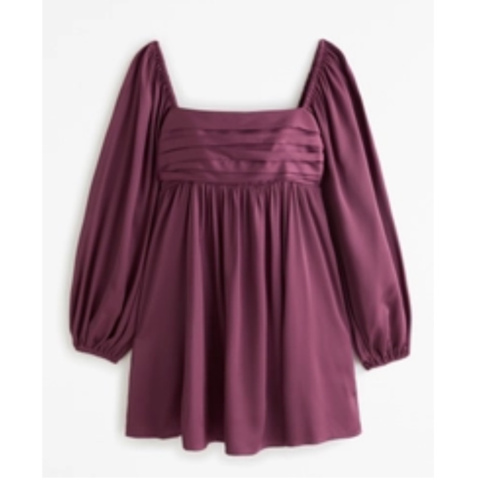 Abercrombie & Fitch Long Sleeve Dress in Plum